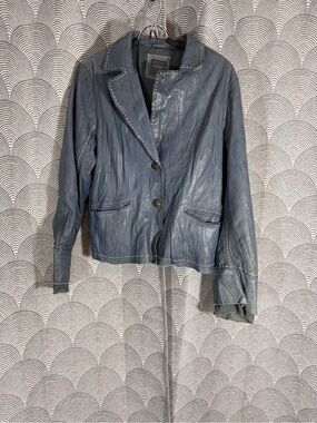 Alexander Julian Blue Leather Jacket